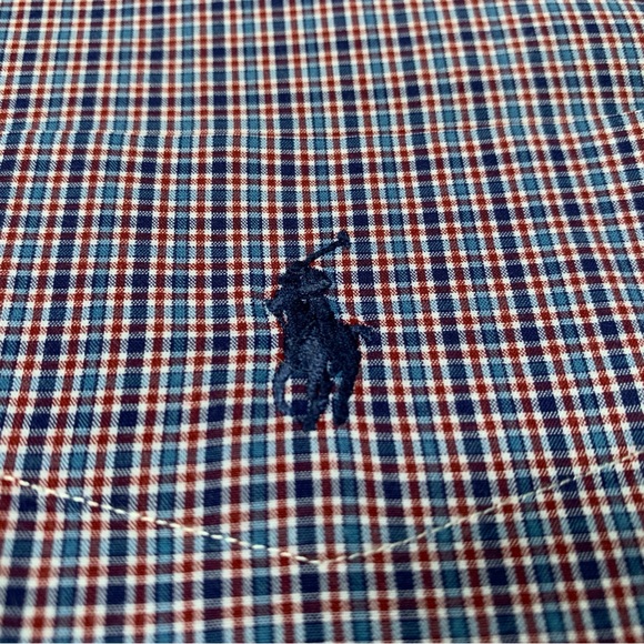 Polo Ralph Lauren Blake Shirt Mens Large Blue Red Long Sleeve Button Down VTG - Picture 7 of 12